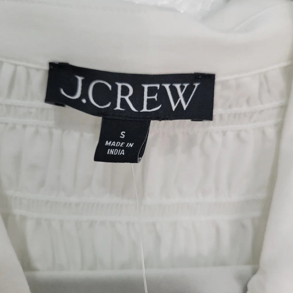 J Crew Smocked button-up shirt in cotton-blend voile NWT BU278